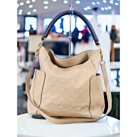 LOUIS VUITTON Bagatelle Empreinte Leather Dune Hobo Tote Shoulder Beige XL - Picture 2 of 16